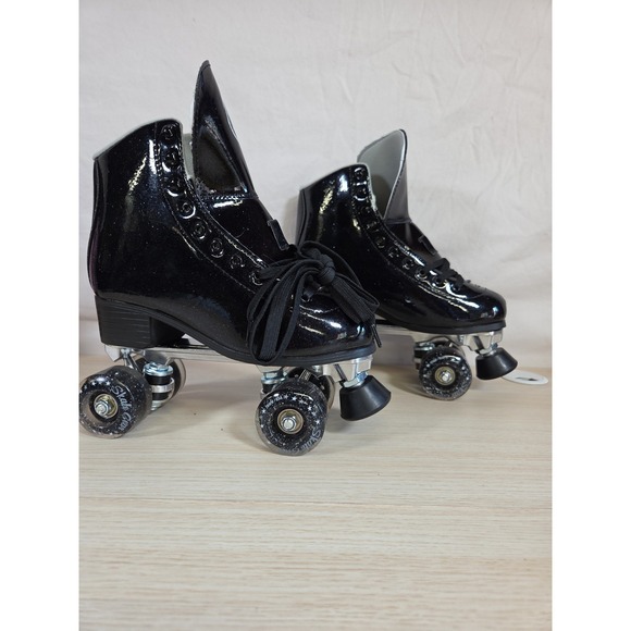 Skate Gear Shoes - Skate Gear Black Glittery Roller Skates for Women Size 7